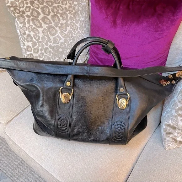 Marino Orlandi - Italian Leather Duffle Bag - Black - Weekender/Duffle